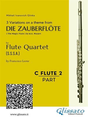 cover image of C soprano Flute 2--3 Variations on a theme from "Die Zauberflöte"--Flute Quartet